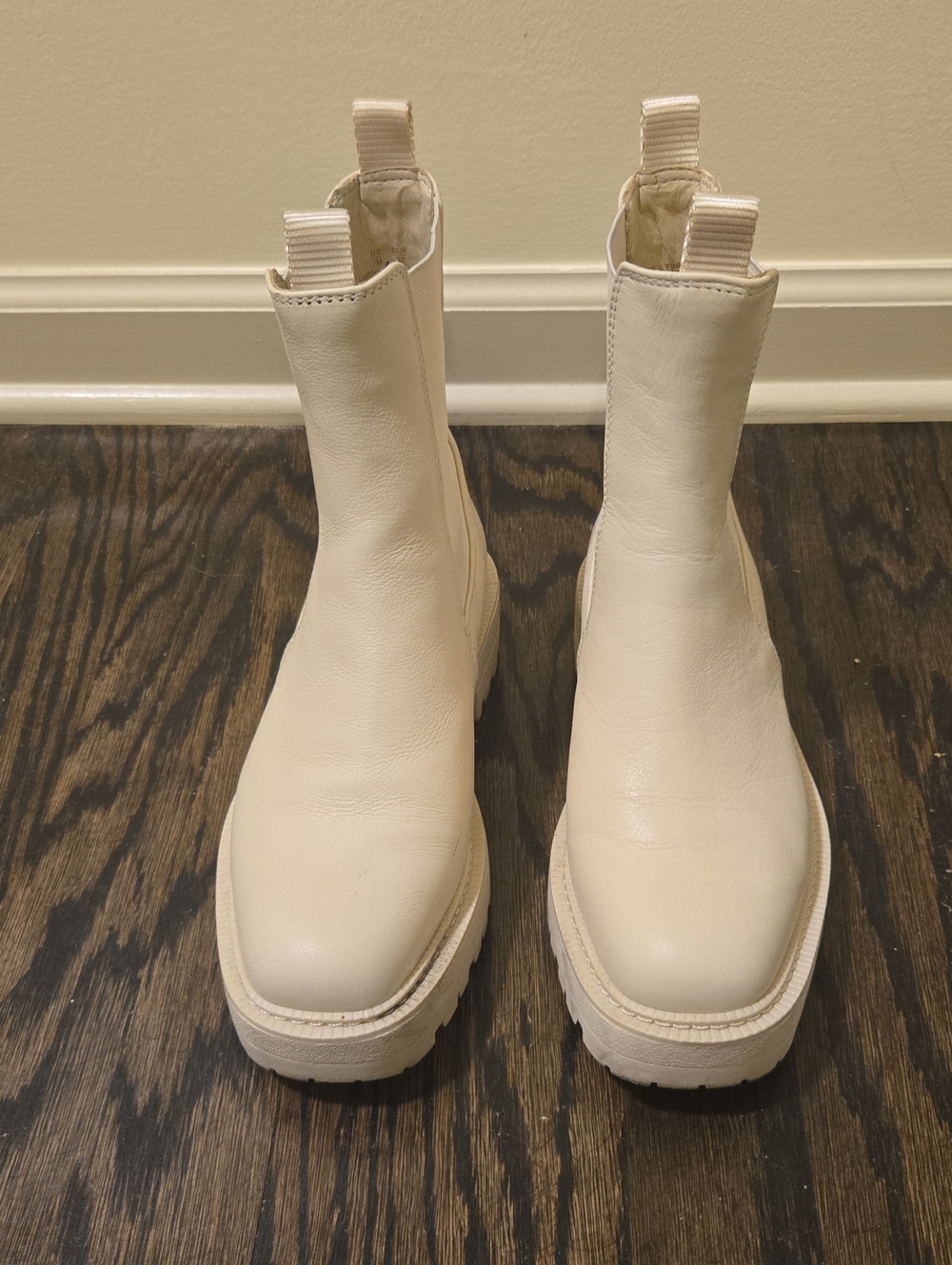 Sam Edelman Cream Chelsea Lug-Soled Platform Boots